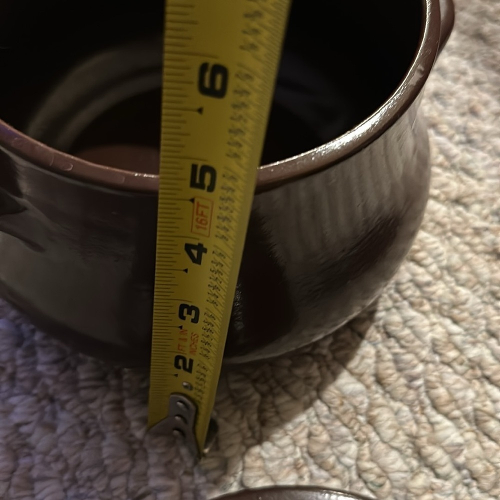 Blue mountain pottery bean or Dutch oven pot 464 Canada with lid dark brown - Picture 11 of 11